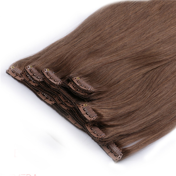 Clip in Remy Human hair Extensons  Light Brown YL078